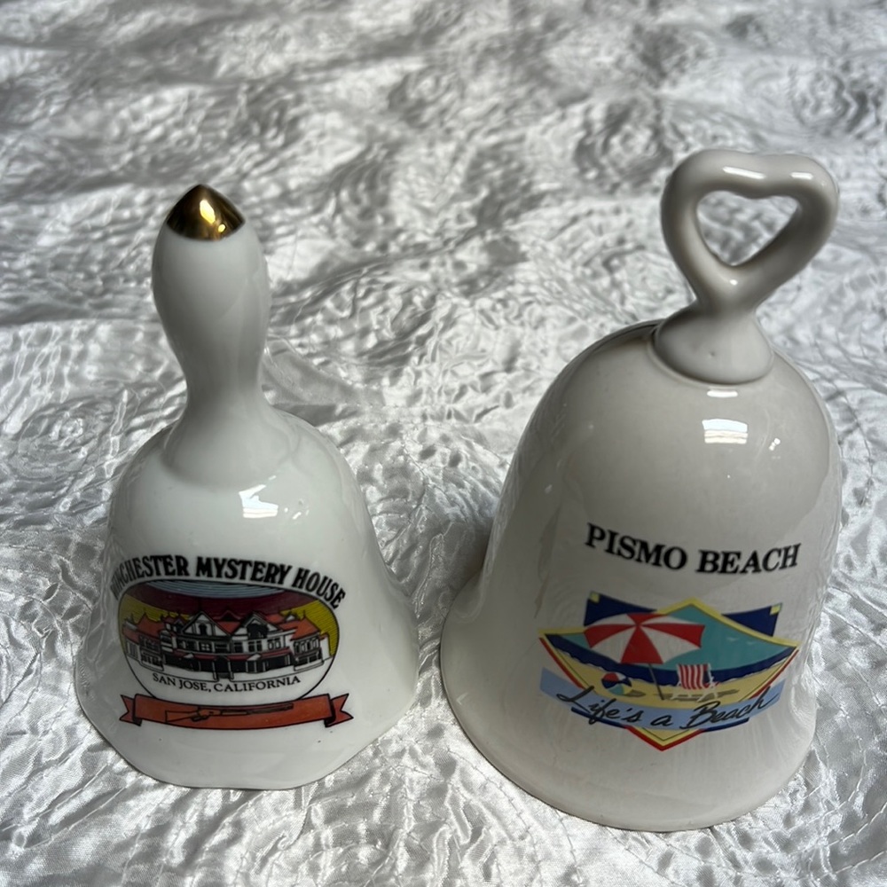 Vintage Collectors Bell Ceramics (Pismo Beach & Winchester Mystery House)